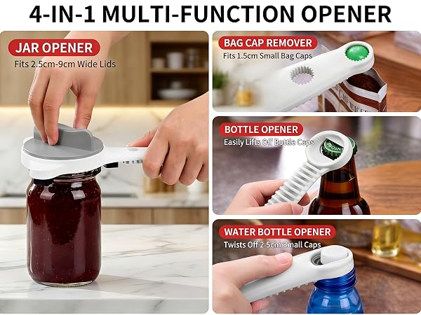 Jar Opener Ergonomic Stainless Steel Jar Opener with Non Slip Teeth for Seniors &amp;amp; Those