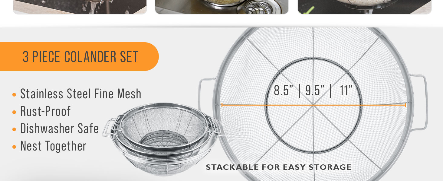 drain wash clean food pasta vegetable fruit noodle rice salad prep bowl basin storage durable