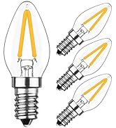 2W E12 C7 Candelabra LED Light Bulbs(4 Pack) LED Filament Light Bulbs 20W Equivalent 2700K Warm W...