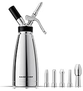 Professional Stainless Steel Whipped Cream Dispenser Double Wall Keep Warm and Cold, 500mL/1 Pint...