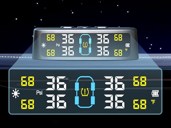 Tire Pressure Monitoring System with Solar Charge,RV TPMS with 4 External sensors