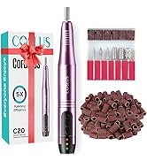 COSLUS C20 Cordless Nail Drill Electric File: Professional for Acrylic Gel Dip Powder Nails Porta...
