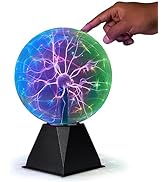 Playbees Colorful Plasma Ball - 7 Inch - Static Electricity in a Vacuum Pressurized Glass Globe -...