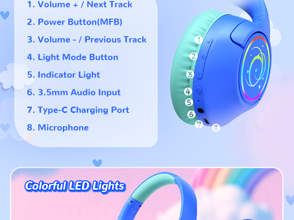 Bluetooth kids headphones