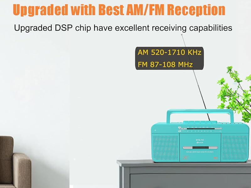 Reto radio Tape and USB Recorder Cassette Player Radio green