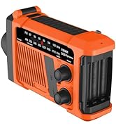 Bingxue Emergency Weather Radio(Model P96) AM FM,Solar/Hand Crank/USB Charging,Battery Operated,S...