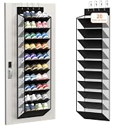 KEEPJOY 10-Tier Over Door Mesh Shoe Organizer with Large Deep Pockets, Hanging Door Shoe Storage ...