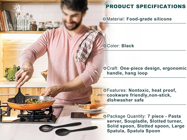 Silicone Cooking Utensil Set of 7