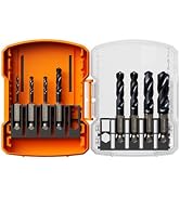 Crosstar 8Pc M35 Cobalt Stubby Drill Bit Set for Hard Metals, 3/32"-3/8" | Metal Drill Bits, TiAl...
