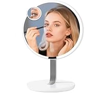 WIZCHARK 9.65-inch Lighting Makeup Mirror, 1x / 10x,Touch Control,3-Color Adjustable, Metal Stand...