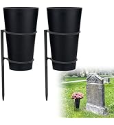 Metal Cemetery Vases Flower Holder with Spikes Memorial vases for Grave Vase Decorations for Ceme...