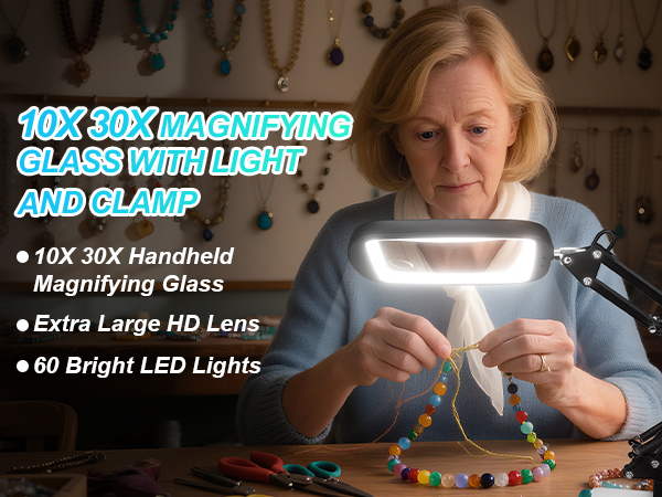 magnifier with clamp