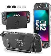 PAWDIARY Clear Switch 2 Dockable Case, [Improve PC Hardshell Easy to Dock] for Nintendo Switch 2 ...