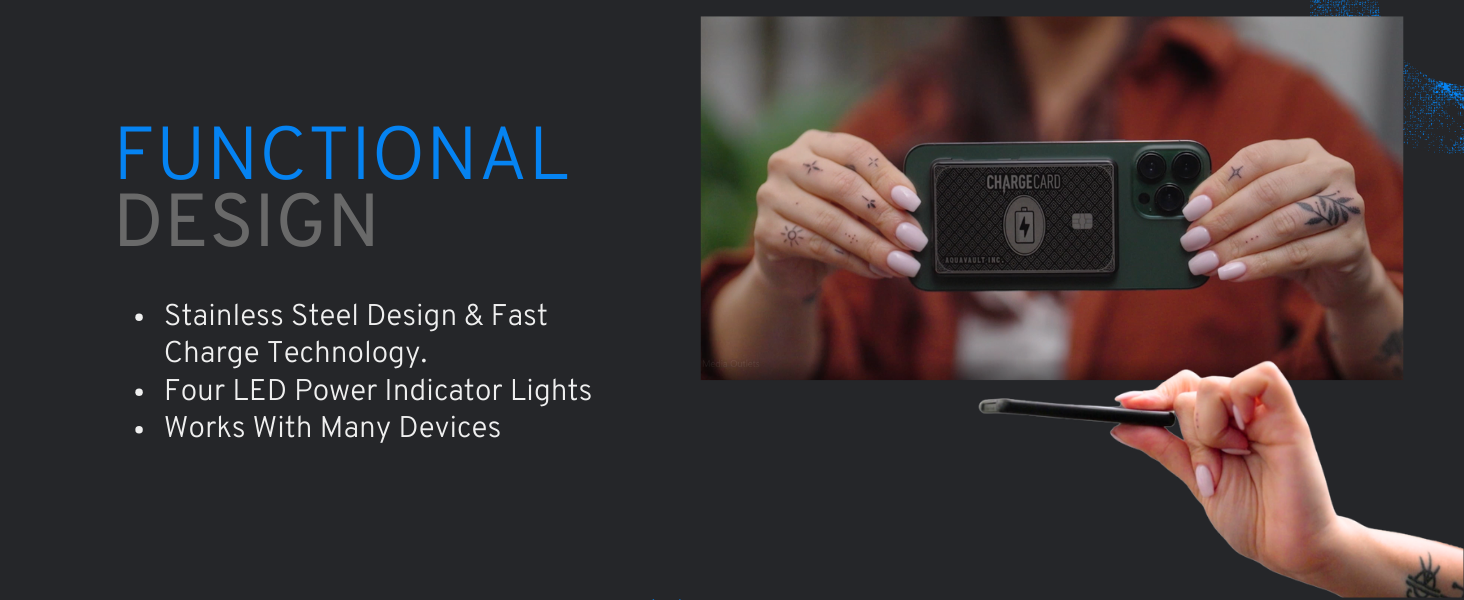 aquavault chargecard phone charger portable charger flexsafe