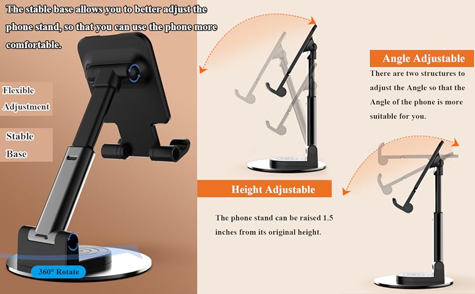 Rotatable Cell Phone Stand for Desk