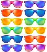 SUNOVELTIES Dozen Pack Neon Jelly Lenses Clear Sunglasses Horn Rimmed Eyewear for Men Women