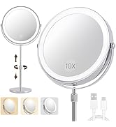 1X/10X Magnifying Makeup Mirror with Lights - 8