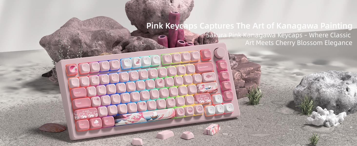 PBT Keycaps for Mechanical Keyboard,75 Percent Dye-Sublimation Custom Keycaps Set