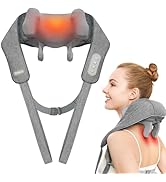 PERLEVI Cordless Neck and Shoulder Massager with Heat, Rechargeable Shoulder Massager for Pain Re...