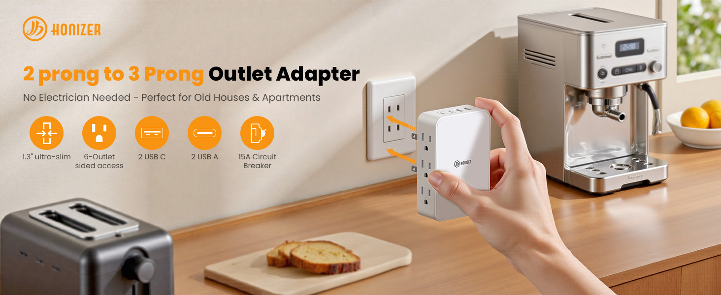 2 prong outlet extender