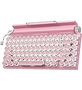Acogedor Retro Typewriter Keyboard, Vintage Keyboard with Blue Switches, Multi Device Gaming Mech...