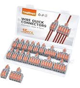 Tmyjfjingxi 15PCS Lever Wire Quick Connectors Compact Splicing Connectors Wire Connectors Kit 2 a...