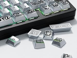 PBT Keycaps with Metal Paint, Cherry Profile Keycaps, Custom Keycap