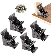4 Pack Locking Hinge for Folding Table Brackets, Heavy Duty Folding Brackets 90 Degree Self Locki...