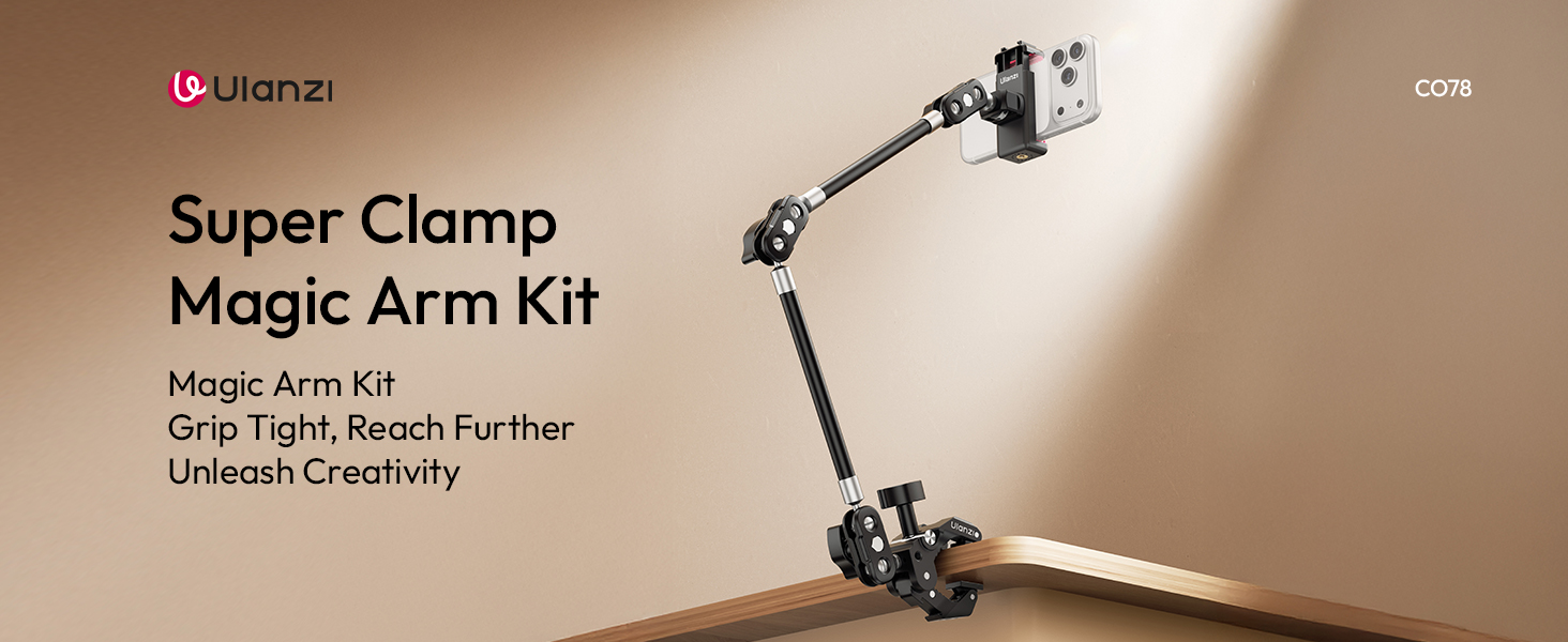 ULANZI Super Clamp Camera Clamp Mount with 2 Section Kit