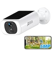 ANRAN 5MP Solar Security Camera Outdoor, Wireless Battery Powered WiFi Camera for Home Surveillan...