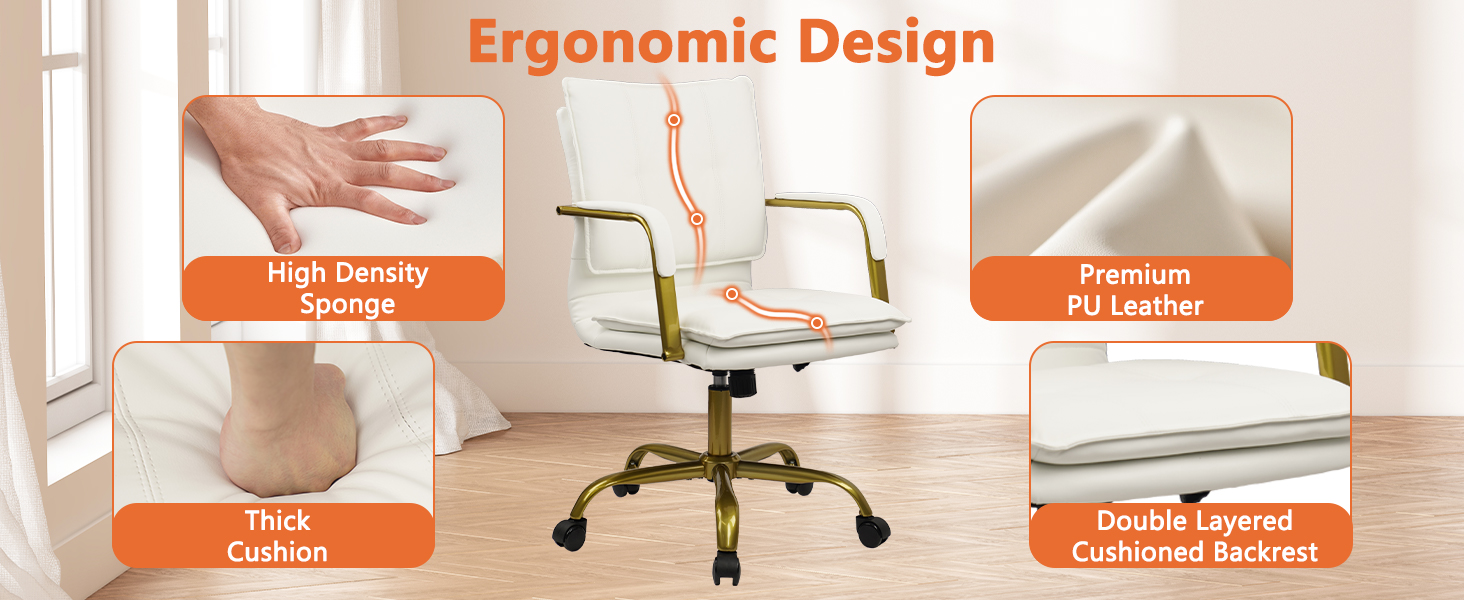 White Leather Office Chair
