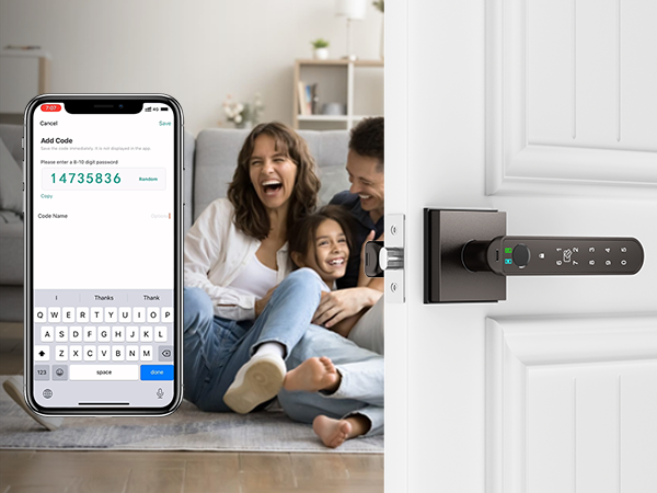 Smart Fingerprint Door Lock grey