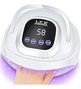 268W UV Nail Lamp, UV Light for Gel Nails with 60pcs Professional Nail Light 4 Timer Setting Nail...
