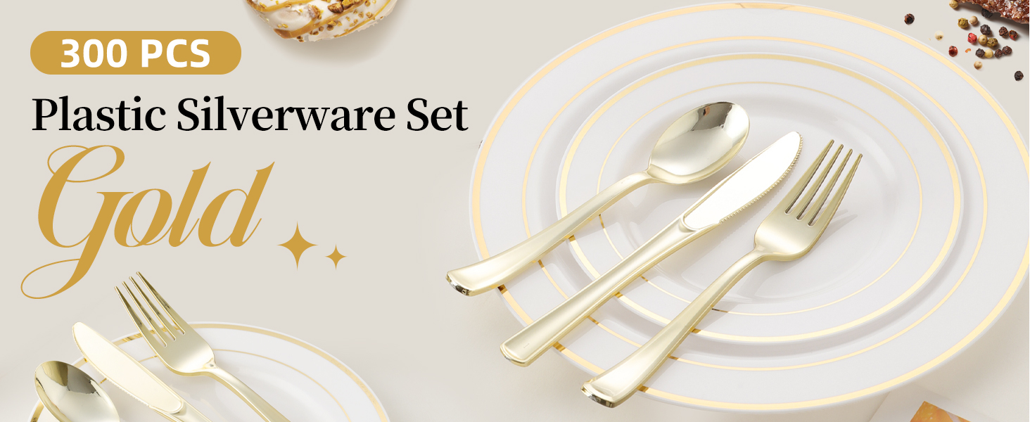 Gold Plastic Silverware