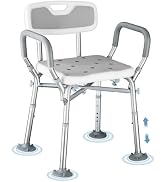 Upgraded Shower Chair for Inside Shower - 6 Height Adjustable (13.4-18.1"), Shower Chair for Elde...