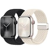 Braided Stretchy Bands with Magnetic Clasp Compatible for Apple Watch Band 38mm 40mm 41mm 42mm 44...