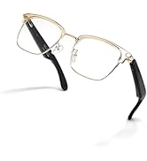 QJF Smart Bluetooth Blue Light Glasses for Women Men, AI Voice Assistant, Open Ear Speakers, Clea...