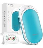 BESKAR Rechargeable Hand Warmer, 5200mAh Electric Hand Heater, Double-Sided Heating, USB Quick Ch...