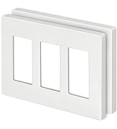 BESTTEN [2 Pack] 3-Gang Screwless Wall Plate, USWP4 White Series, Decorator Outlet Cover, H4.69” ...