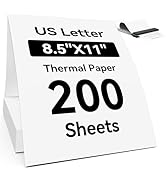 Thermal Printer Paper 8.5 x 11 Inch, 200 Sheets US Letter Size Continuous Folded Thermal Paper, C...