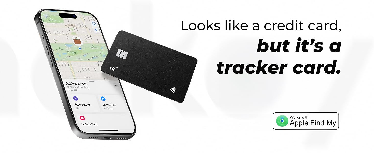 Wallet finder card with rechargeable battery, slim design, and smart tracking for everyday belonging
