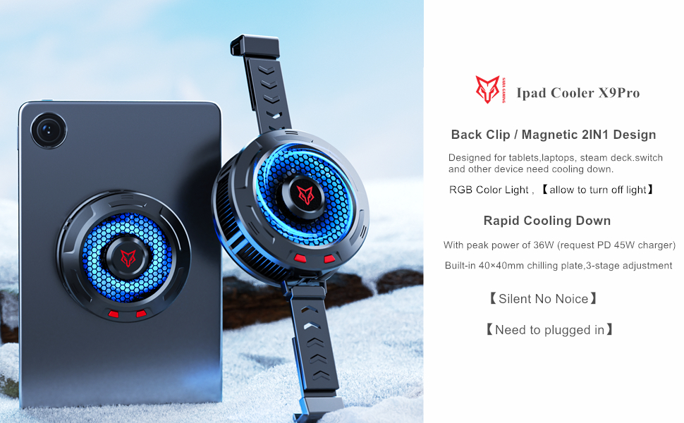 x9pro ipad cooler