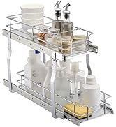 VEVOR Pull Out Cabinet Organizer, 7" W x 21" D Heavy Duty Slide Out Pantry Shelves, Chrome-Plated...