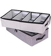 AARAINBOW 2 Packs Foldable Under Bed Clothes Organizer with Lids, Underbed Storage Container with...