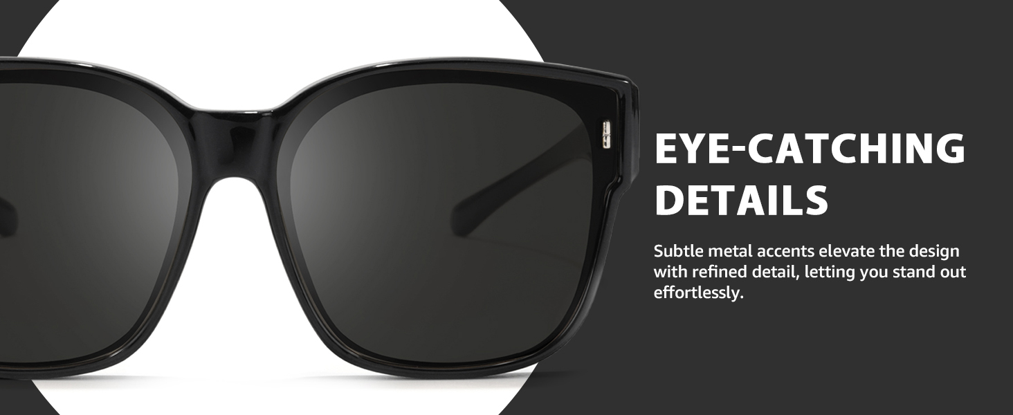 Myiaur Polarized Fit Over Glasses Sunglasses for Women UV400 Protection Reduce Glare