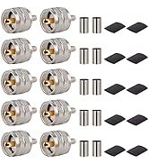 MOOKEERF PL-259 UHF Male Plug Crimp Coax Connector Adapter for RG58 LMR195 RG400 3D-FB KSR195 Cab...