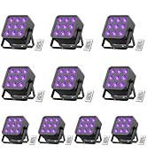 DazzlingStage Rechargeable Stage Lights, 9 * 6W RGBWA UV 6-in-1 Battery Powered Par Lights, 6/8/1...