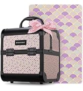 BYOOTIQUE Makeup Train Case with Mirror Cosmetic Box for Nail Art Deco Tyrian