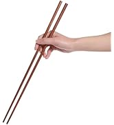 Donxote Wooden Noodles Kitchen Cooking Frying Chopsticks 16.5 Inches Brown Extra Long Set of 2 Pairs