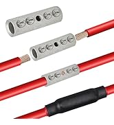 2 Gauge Wire Butt Connectors 6 PCS Tinned Brass Wire Butt Splice Connectors Kit 2 AWG Screw Type ...